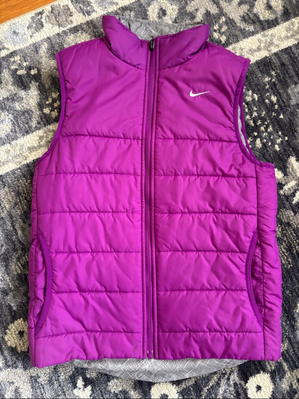 Nike Womens Reversible Bright Purple Quilted Puffer Vest